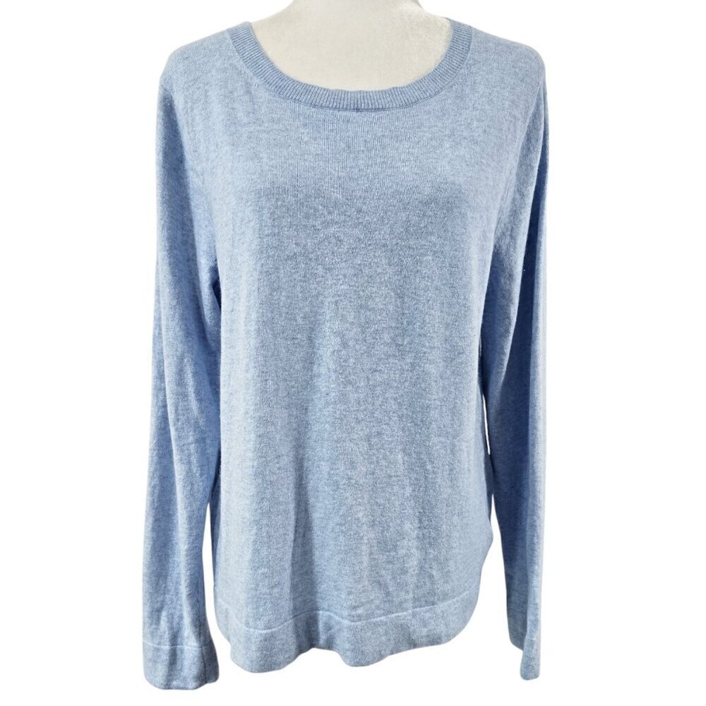 J. Crew Cotton Wool Blend Teddie Sweater Heathered Baby Blue Cozy F5199